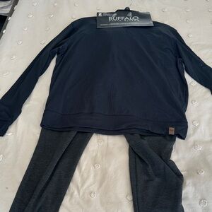 BNWT Buffalo David Bitton Navy Top and Charcoal Pants Set